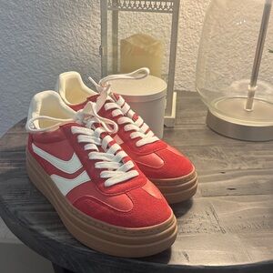Steve Madden Red and Cream Sneakers